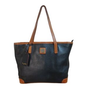 Dooney & Bourke Classic Black Pebbled Leather Shoulder Bag Tote